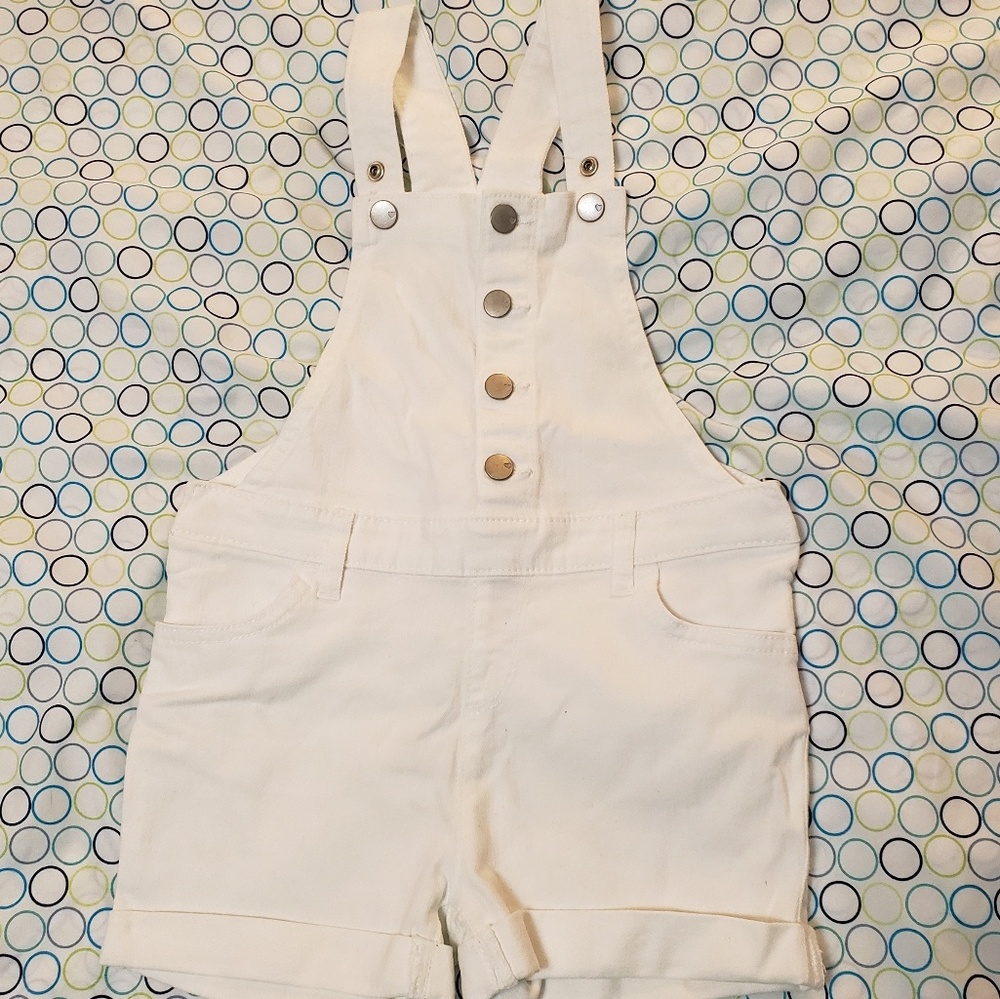 Children's Place Girls White Overalls